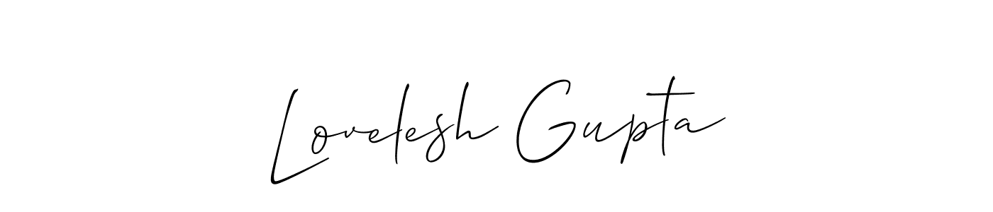 Use a signature maker to create a handwritten signature online. With this signature software, you can design (Allison_Script) your own signature for name Lovelesh Gupta. Lovelesh Gupta signature style 2 images and pictures png