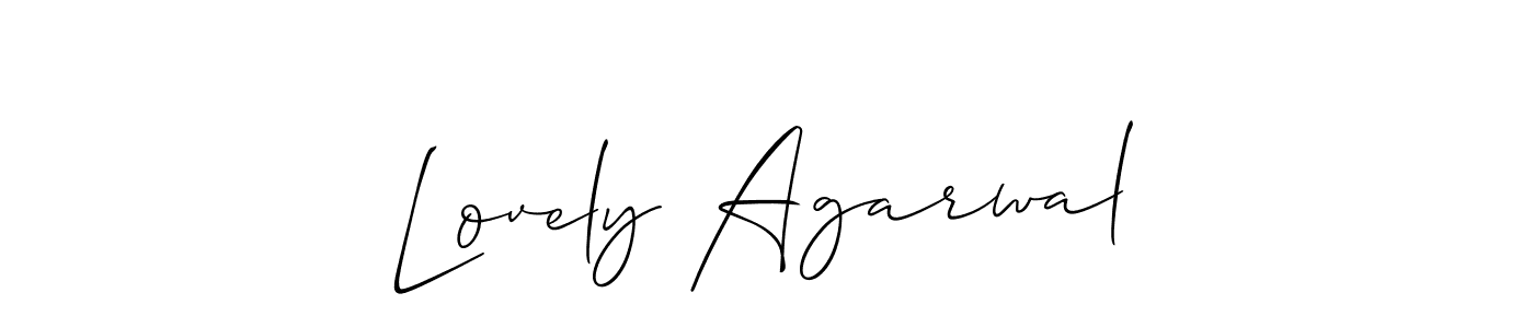 if you are searching for the best signature style for your name Lovely Agarwal. so please give up your signature search. here we have designed multiple signature styles  using Allison_Script. Lovely Agarwal signature style 2 images and pictures png