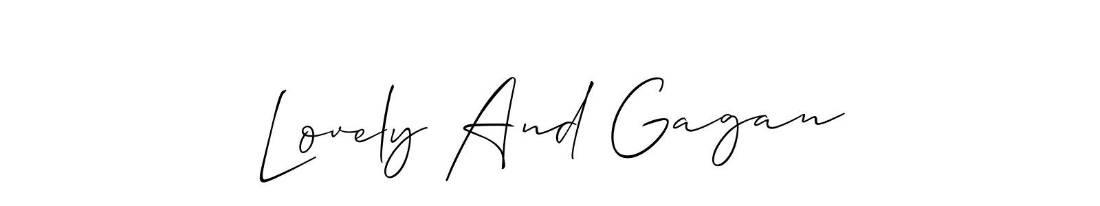 How to make Lovely And Gagan signature? Allison_Script is a professional autograph style. Create handwritten signature for Lovely And Gagan name. Lovely And Gagan signature style 2 images and pictures png