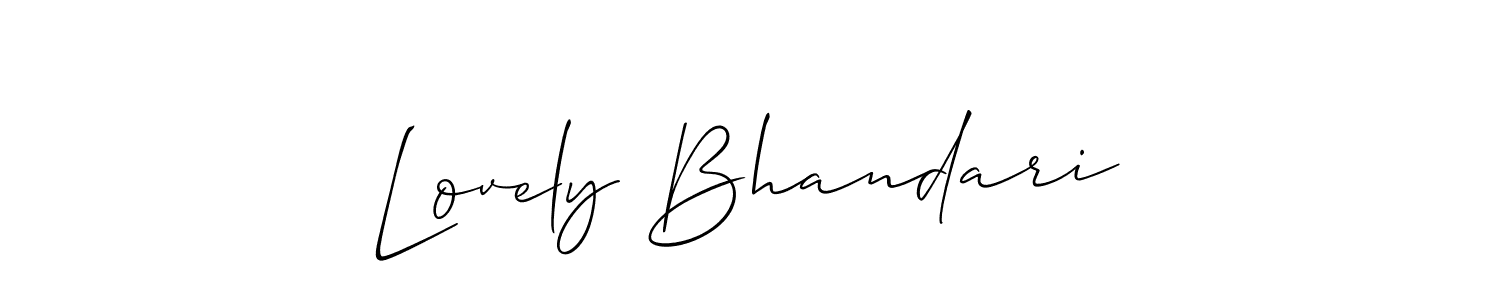 It looks lik you need a new signature style for name Lovely Bhandari. Design unique handwritten (Allison_Script) signature with our free signature maker in just a few clicks. Lovely Bhandari signature style 2 images and pictures png