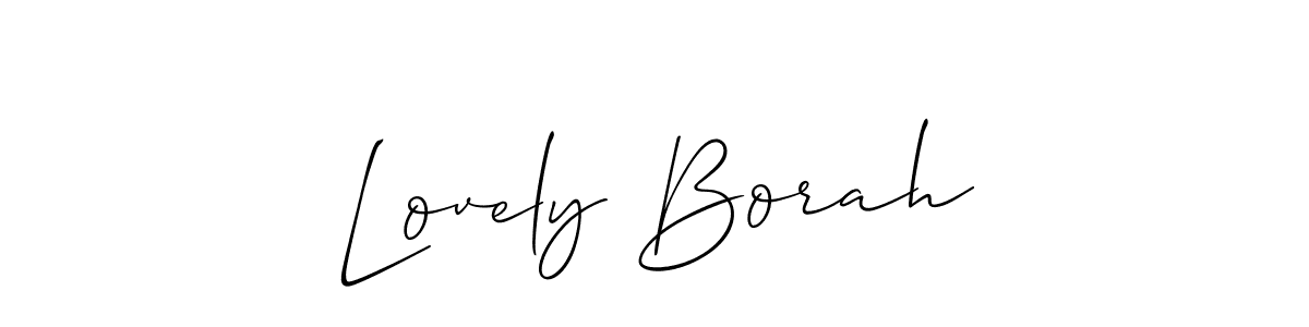 Use a signature maker to create a handwritten signature online. With this signature software, you can design (Allison_Script) your own signature for name Lovely Borah. Lovely Borah signature style 2 images and pictures png