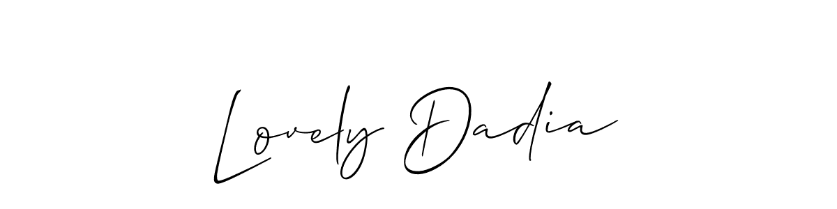 How to make Lovely Dadia name signature. Use Allison_Script style for creating short signs online. This is the latest handwritten sign. Lovely Dadia signature style 2 images and pictures png