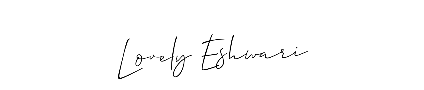 How to make Lovely Eshwari name signature. Use Allison_Script style for creating short signs online. This is the latest handwritten sign. Lovely Eshwari signature style 2 images and pictures png