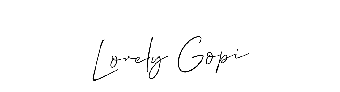 Lovely Gopi stylish signature style. Best Handwritten Sign (Allison_Script) for my name. Handwritten Signature Collection Ideas for my name Lovely Gopi. Lovely Gopi signature style 2 images and pictures png