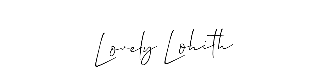 if you are searching for the best signature style for your name Lovely Lohith. so please give up your signature search. here we have designed multiple signature styles  using Allison_Script. Lovely Lohith signature style 2 images and pictures png