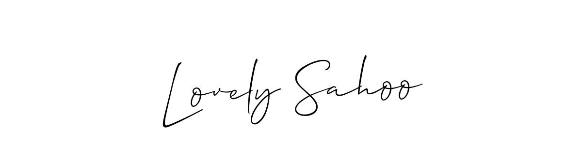 Make a beautiful signature design for name Lovely Sahoo. With this signature (Allison_Script) style, you can create a handwritten signature for free. Lovely Sahoo signature style 2 images and pictures png