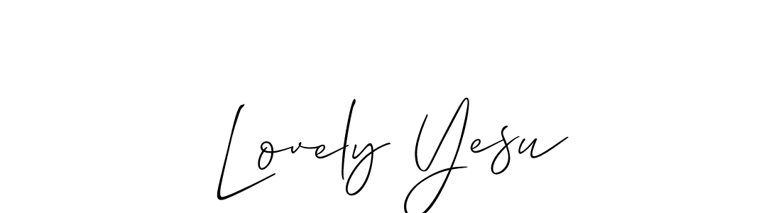 Also You can easily find your signature by using the search form. We will create Lovely Yesu name handwritten signature images for you free of cost using Allison_Script sign style. Lovely Yesu signature style 2 images and pictures png