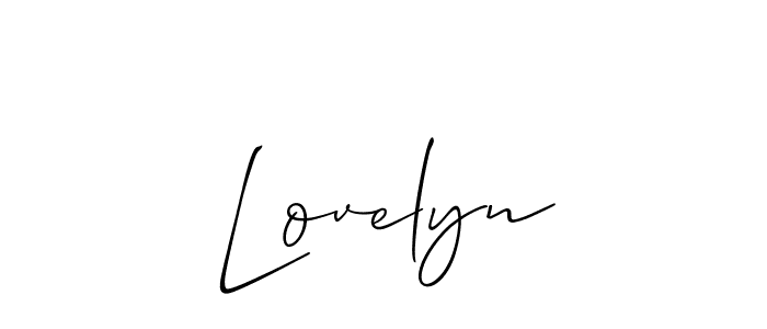 How to make Lovelyn name signature. Use Allison_Script style for creating short signs online. This is the latest handwritten sign. Lovelyn signature style 2 images and pictures png