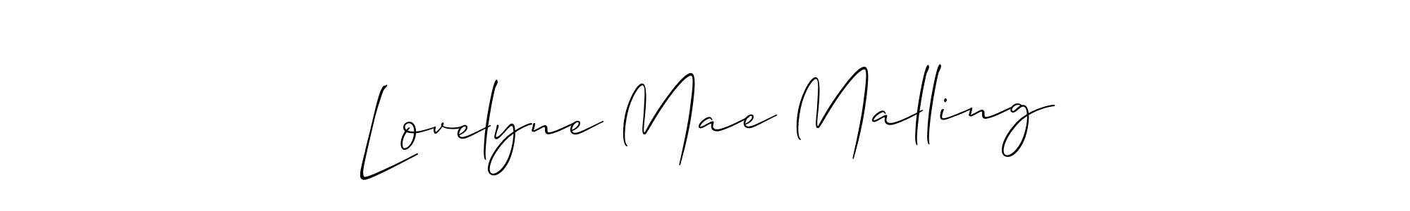 Design your own signature with our free online signature maker. With this signature software, you can create a handwritten (Allison_Script) signature for name Lovelyne Mae Malling. Lovelyne Mae Malling signature style 2 images and pictures png