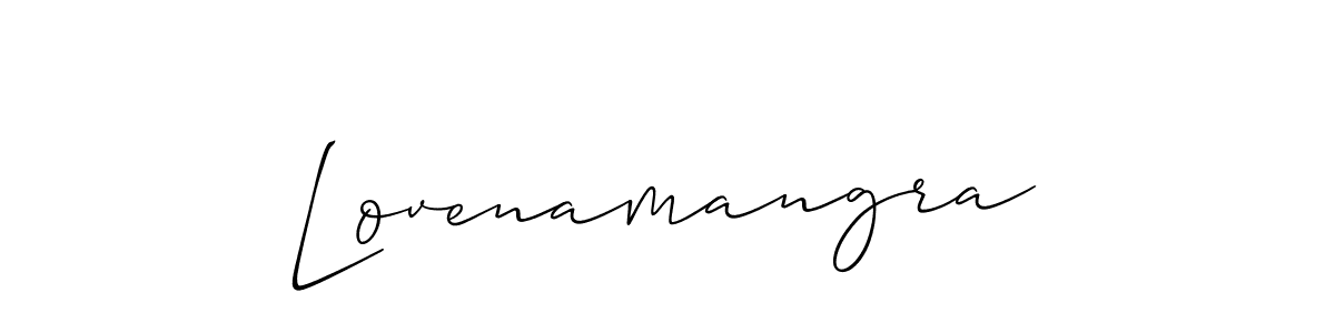 How to Draw Lovenamangra signature style? Allison_Script is a latest design signature styles for name Lovenamangra. Lovenamangra signature style 2 images and pictures png