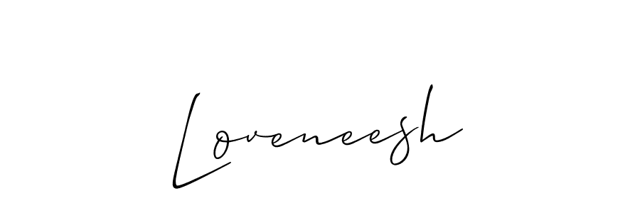 The best way (Allison_Script) to make a short signature is to pick only two or three words in your name. The name Loveneesh include a total of six letters. For converting this name. Loveneesh signature style 2 images and pictures png