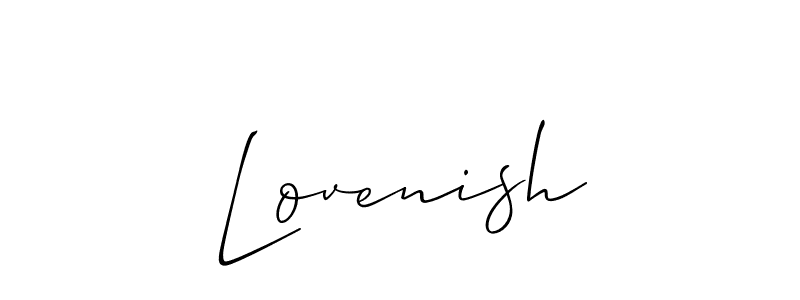 It looks lik you need a new signature style for name Lovenish. Design unique handwritten (Allison_Script) signature with our free signature maker in just a few clicks. Lovenish signature style 2 images and pictures png