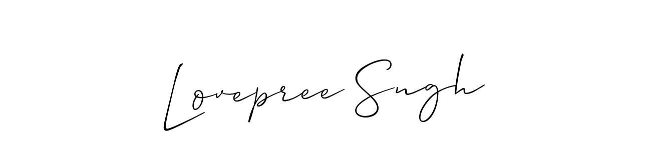 Create a beautiful signature design for name Lovepree Sngh. With this signature (Allison_Script) fonts, you can make a handwritten signature for free. Lovepree Sngh signature style 2 images and pictures png