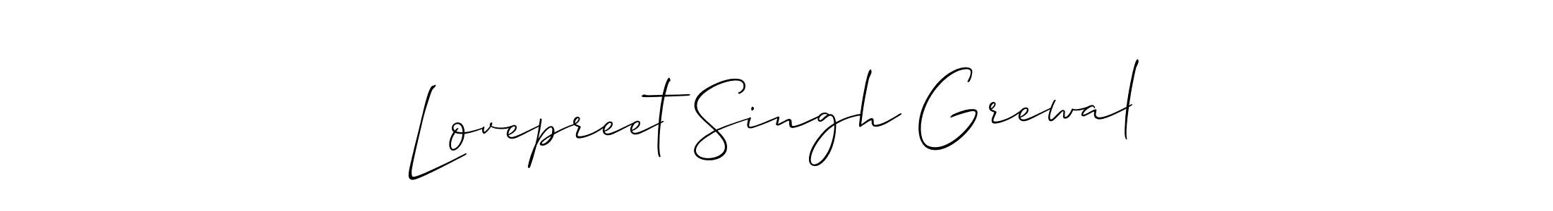 Create a beautiful signature design for name Lovepreet Singh Grewal. With this signature (Allison_Script) fonts, you can make a handwritten signature for free. Lovepreet Singh Grewal signature style 2 images and pictures png