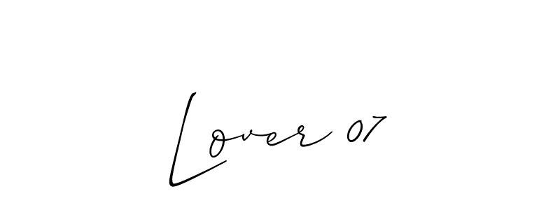 Allison_Script is a professional signature style that is perfect for those who want to add a touch of class to their signature. It is also a great choice for those who want to make their signature more unique. Get Lover 07 name to fancy signature for free. Lover 07 signature style 2 images and pictures png