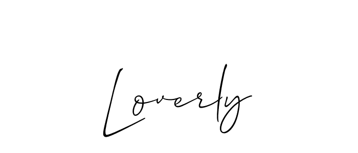 Make a beautiful signature design for name Loverly. With this signature (Allison_Script) style, you can create a handwritten signature for free. Loverly signature style 2 images and pictures png