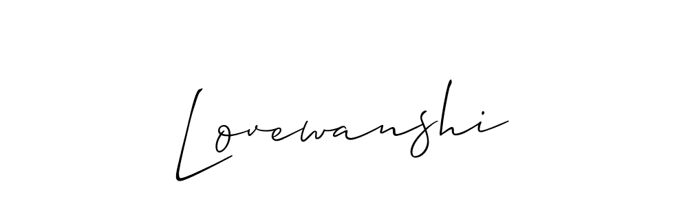 How to make Lovewanshi name signature. Use Allison_Script style for creating short signs online. This is the latest handwritten sign. Lovewanshi signature style 2 images and pictures png