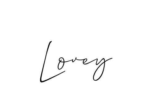 Create a beautiful signature design for name Lovey. With this signature (Allison_Script) fonts, you can make a handwritten signature for free. Lovey signature style 2 images and pictures png