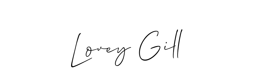 How to Draw Lovey Gill signature style? Allison_Script is a latest design signature styles for name Lovey Gill. Lovey Gill signature style 2 images and pictures png