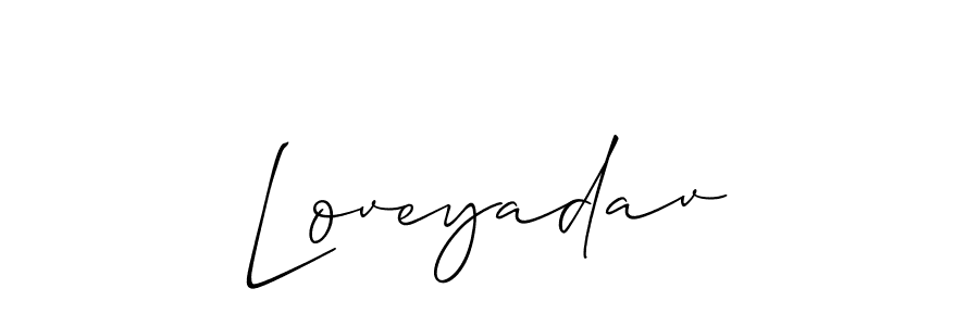 It looks lik you need a new signature style for name Loveyadav. Design unique handwritten (Allison_Script) signature with our free signature maker in just a few clicks. Loveyadav signature style 2 images and pictures png
