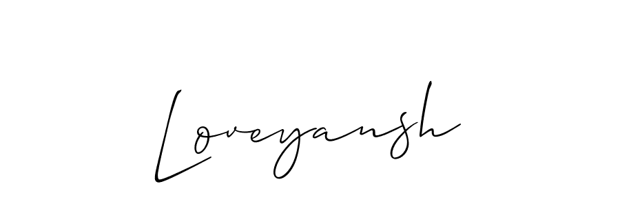How to make Loveyansh signature? Allison_Script is a professional autograph style. Create handwritten signature for Loveyansh name. Loveyansh signature style 2 images and pictures png