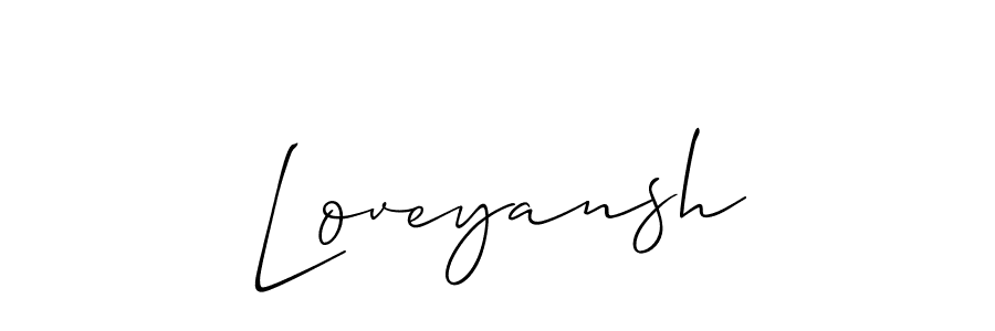 Use a signature maker to create a handwritten signature online. With this signature software, you can design (Allison_Script) your own signature for name Loveyansh. Loveyansh signature style 2 images and pictures png