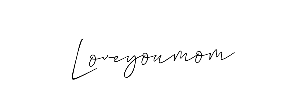 How to make Loveyoumom name signature. Use Allison_Script style for creating short signs online. This is the latest handwritten sign. Loveyoumom signature style 2 images and pictures png