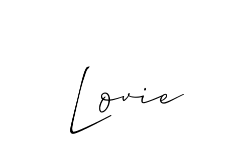 Create a beautiful signature design for name Lovie. With this signature (Allison_Script) fonts, you can make a handwritten signature for free. Lovie signature style 2 images and pictures png