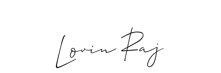 Create a beautiful signature design for name Lovin Raj. With this signature (Allison_Script) fonts, you can make a handwritten signature for free. Lovin Raj signature style 2 images and pictures png