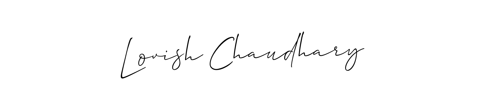 if you are searching for the best signature style for your name Lovish Chaudhary. so please give up your signature search. here we have designed multiple signature styles  using Allison_Script. Lovish Chaudhary signature style 2 images and pictures png