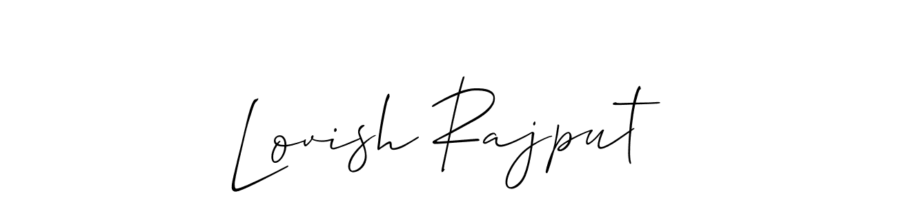 Allison_Script is a professional signature style that is perfect for those who want to add a touch of class to their signature. It is also a great choice for those who want to make their signature more unique. Get Lovish Rajput name to fancy signature for free. Lovish Rajput signature style 2 images and pictures png