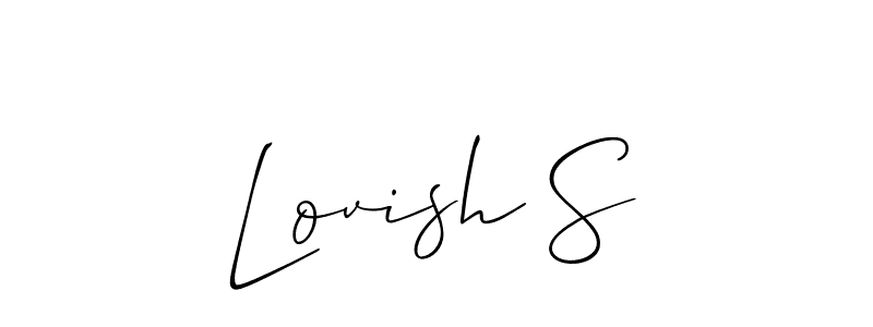 Use a signature maker to create a handwritten signature online. With this signature software, you can design (Allison_Script) your own signature for name Lovish S. Lovish S signature style 2 images and pictures png