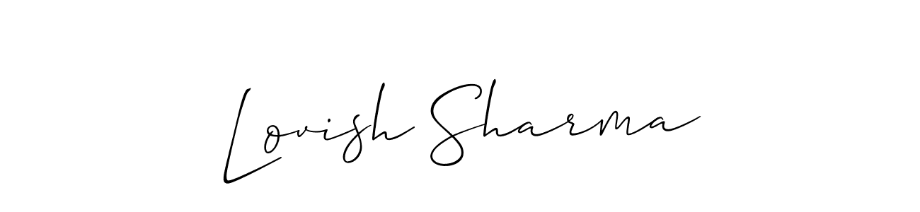 Lovish Sharma stylish signature style. Best Handwritten Sign (Allison_Script) for my name. Handwritten Signature Collection Ideas for my name Lovish Sharma. Lovish Sharma signature style 2 images and pictures png