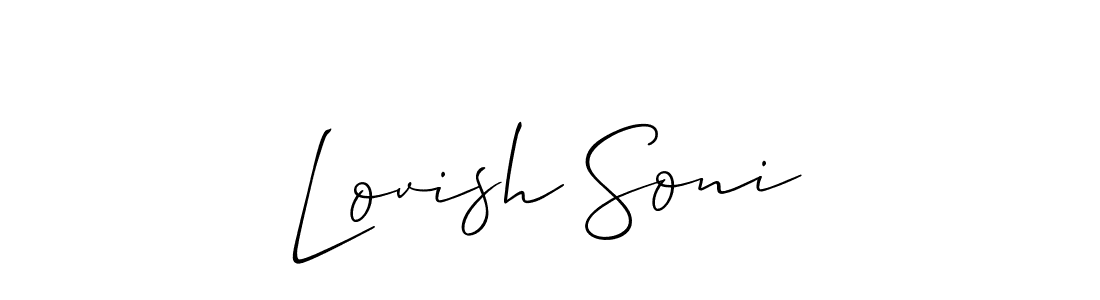 Similarly Allison_Script is the best handwritten signature design. Signature creator online .You can use it as an online autograph creator for name Lovish Soni. Lovish Soni signature style 2 images and pictures png
