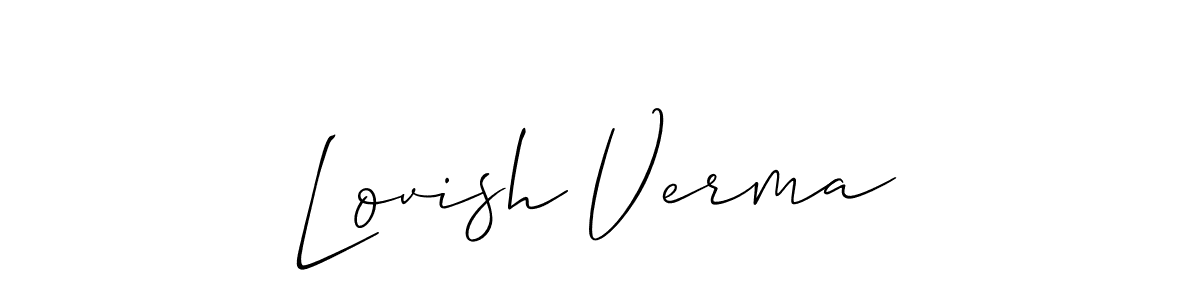 if you are searching for the best signature style for your name Lovish Verma. so please give up your signature search. here we have designed multiple signature styles  using Allison_Script. Lovish Verma signature style 2 images and pictures png