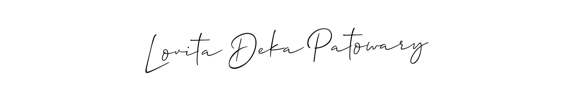 Design your own signature with our free online signature maker. With this signature software, you can create a handwritten (Allison_Script) signature for name Lovita Deka Patowary. Lovita Deka Patowary signature style 2 images and pictures png