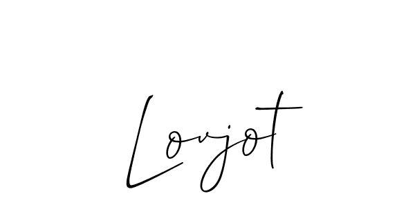 Make a beautiful signature design for name Lovjot. With this signature (Allison_Script) style, you can create a handwritten signature for free. Lovjot signature style 2 images and pictures png