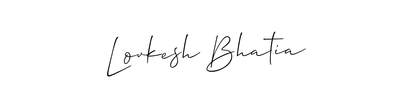 How to Draw Lovkesh Bhatia signature style? Allison_Script is a latest design signature styles for name Lovkesh Bhatia. Lovkesh Bhatia signature style 2 images and pictures png