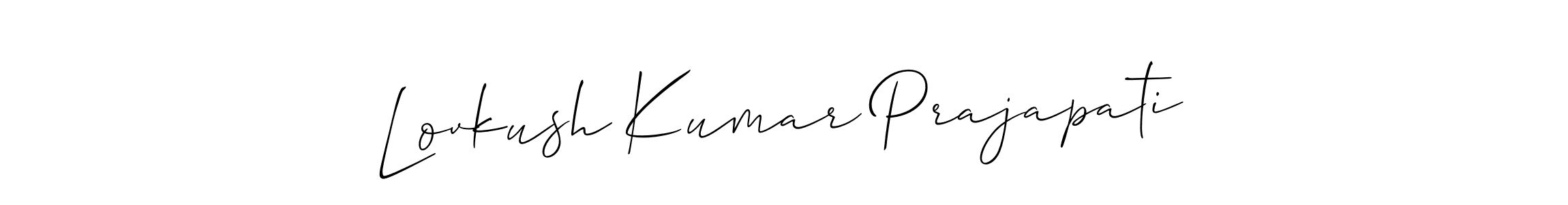 This is the best signature style for the Lovkush Kumar Prajapati name. Also you like these signature font (Allison_Script). Mix name signature. Lovkush Kumar Prajapati signature style 2 images and pictures png