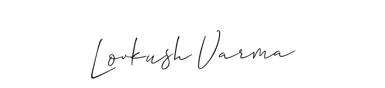 Make a short Lovkush Varma signature style. Manage your documents anywhere anytime using Allison_Script. Create and add eSignatures, submit forms, share and send files easily. Lovkush Varma signature style 2 images and pictures png