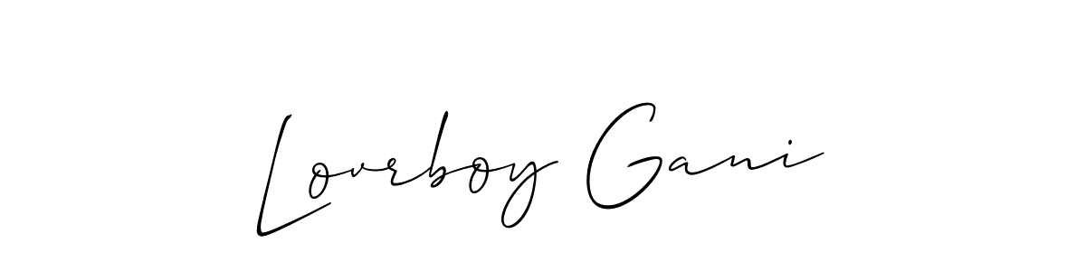 You should practise on your own different ways (Allison_Script) to write your name (Lovrboy Gani) in signature. don't let someone else do it for you. Lovrboy Gani signature style 2 images and pictures png