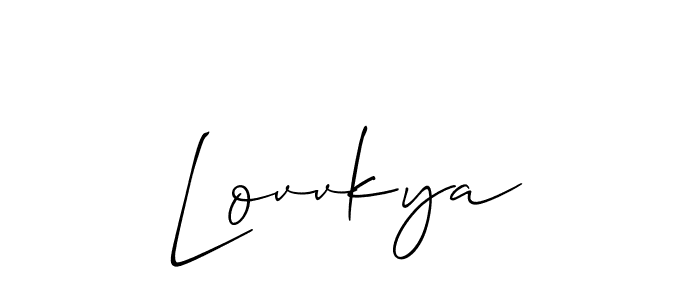 Also You can easily find your signature by using the search form. We will create Lovvkya name handwritten signature images for you free of cost using Allison_Script sign style. Lovvkya signature style 2 images and pictures png