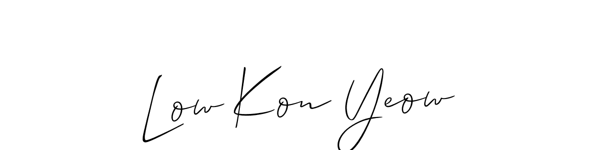 It looks lik you need a new signature style for name Low Kon Yeow. Design unique handwritten (Allison_Script) signature with our free signature maker in just a few clicks. Low Kon Yeow signature style 2 images and pictures png