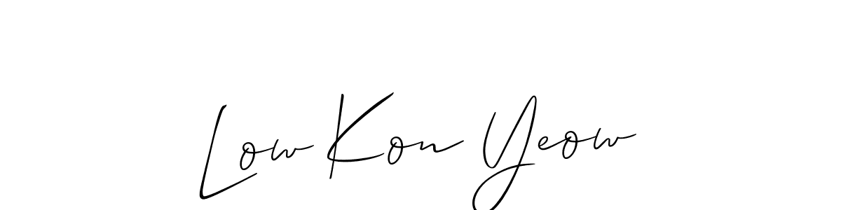 Similarly Allison_Script is the best handwritten signature design. Signature creator online .You can use it as an online autograph creator for name Low Kon Yeow. Low Kon Yeow signature style 2 images and pictures png