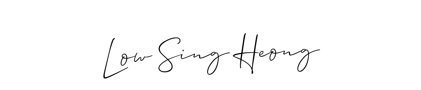 Also You can easily find your signature by using the search form. We will create Low Sing Heong name handwritten signature images for you free of cost using Allison_Script sign style. Low Sing Heong signature style 2 images and pictures png