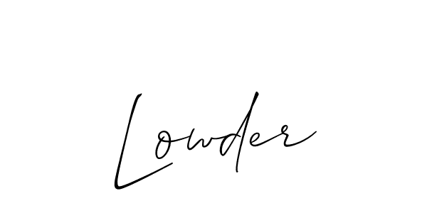 Create a beautiful signature design for name Lowder. With this signature (Allison_Script) fonts, you can make a handwritten signature for free. Lowder signature style 2 images and pictures png