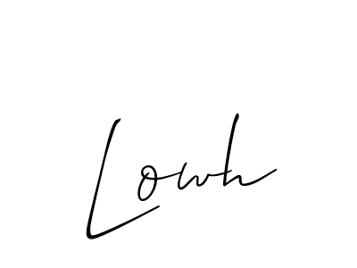 The best way (Allison_Script) to make a short signature is to pick only two or three words in your name. The name Lowh include a total of six letters. For converting this name. Lowh signature style 2 images and pictures png