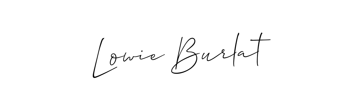 Create a beautiful signature design for name Lowie Burlat. With this signature (Allison_Script) fonts, you can make a handwritten signature for free. Lowie Burlat signature style 2 images and pictures png