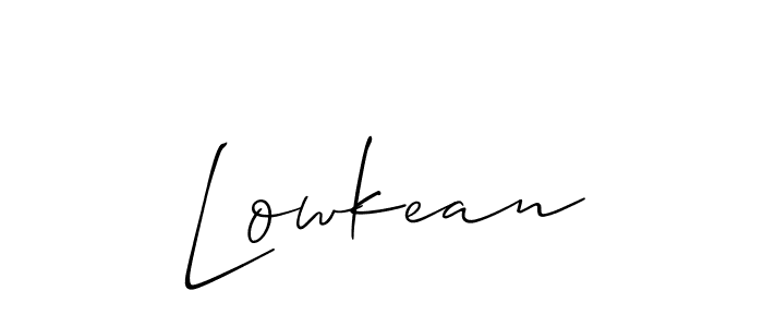 The best way (Allison_Script) to make a short signature is to pick only two or three words in your name. The name Lowkean include a total of six letters. For converting this name. Lowkean signature style 2 images and pictures png