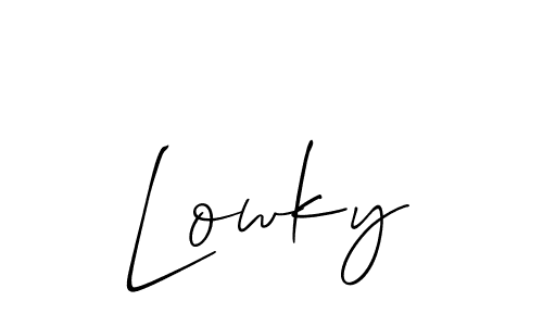 Lowky stylish signature style. Best Handwritten Sign (Allison_Script) for my name. Handwritten Signature Collection Ideas for my name Lowky. Lowky signature style 2 images and pictures png